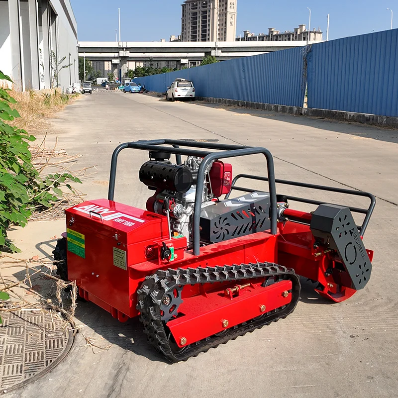 Customized farm zero-rotation lawn mower, all-terrain tracked type, remote-controlled robot model