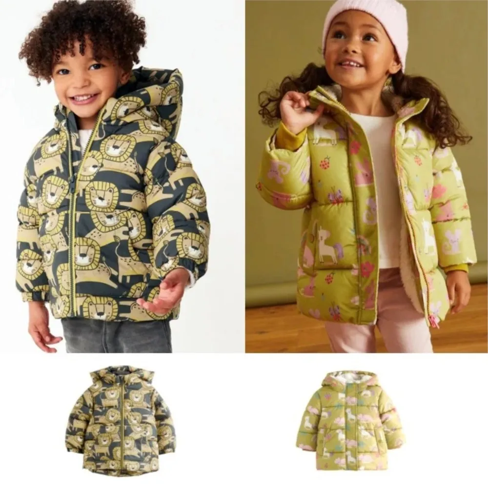 

Children's Jackets Winter New Cartoon Fashion Warm Boys Cotton Clothing Cotton Cute Girls Hooded Coat Children's Clothing