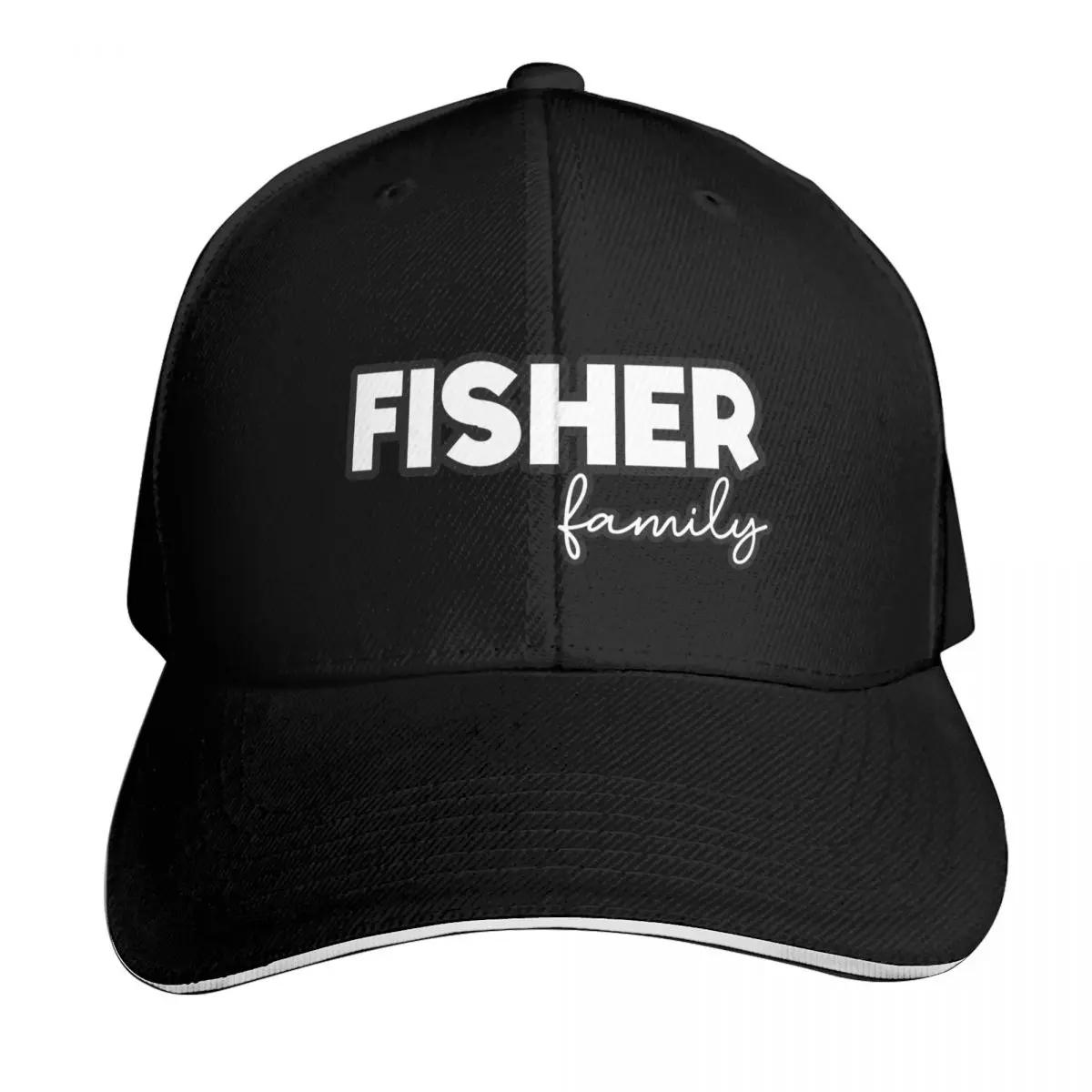 

Fisher family name surname Baseball Cap Sports Cap Thermal Visor fishing caps man black Men Women's