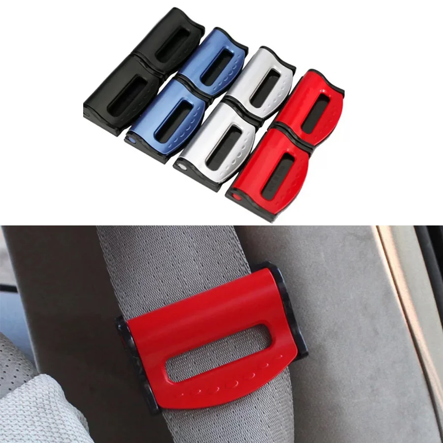 Wooeight 2Pcs Car Seat Belts Clip Plastic Universal Safety Adjustable Auto Stopper Buckle Clip Automobiles Safety Belt Clip