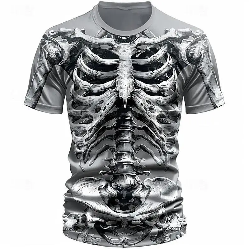 Halloween Skeleton Skull 3D Print T-Shirts Men Women O-Neck Short Sleeve T Shirt Oversized Harajuku Male Tees Tops Man Clothing
