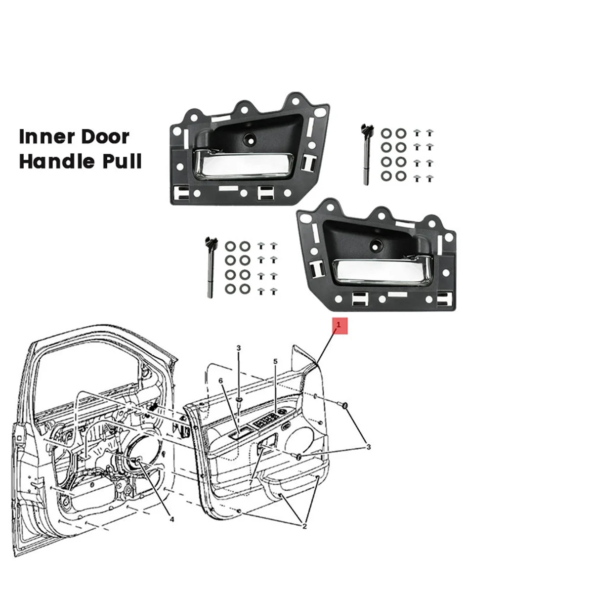 1Pair Front Left Right Inside Door Handle Trim Pull 1JV461J3AA 1JV471J3AA for Jeep Grand Cherokee 2005-2011