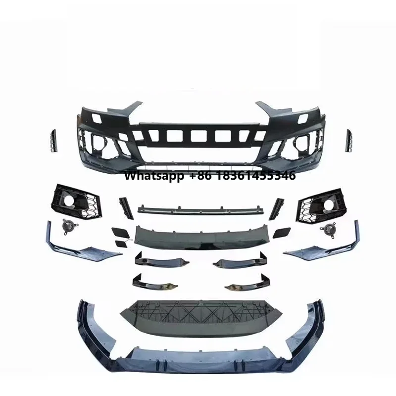 

for A4 B9 2017-2019 Upgrade to RS4 Style Body Kit Car Accessories Car Front Bumper Grille with ACC Front Lip Assembly