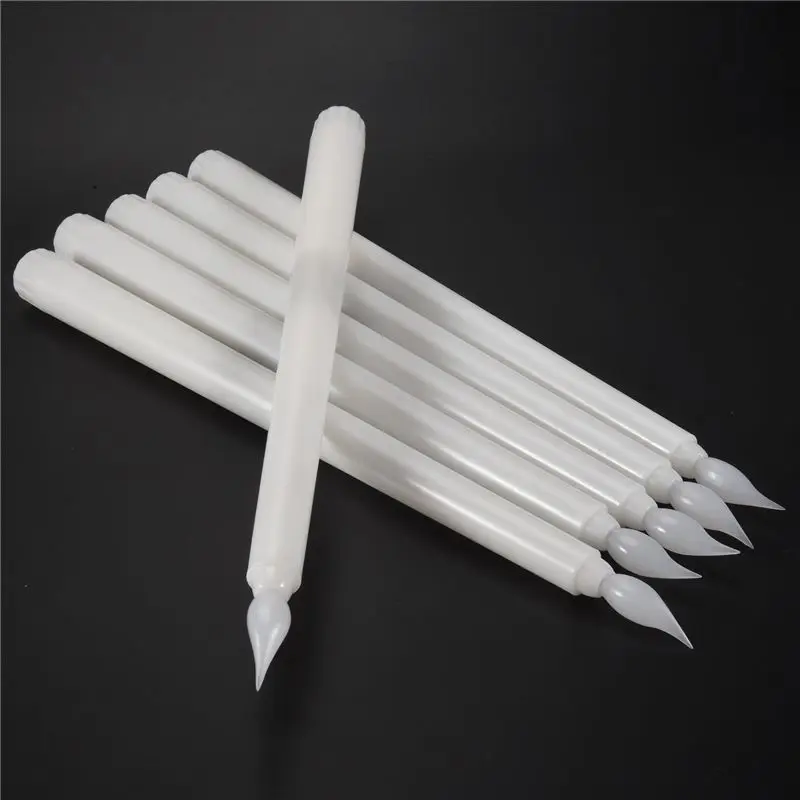 6Pcs Flameless Taper Candles Flickering With 10-Key Remote Timer, Battery Operated LED Candlesticks Window Candles
