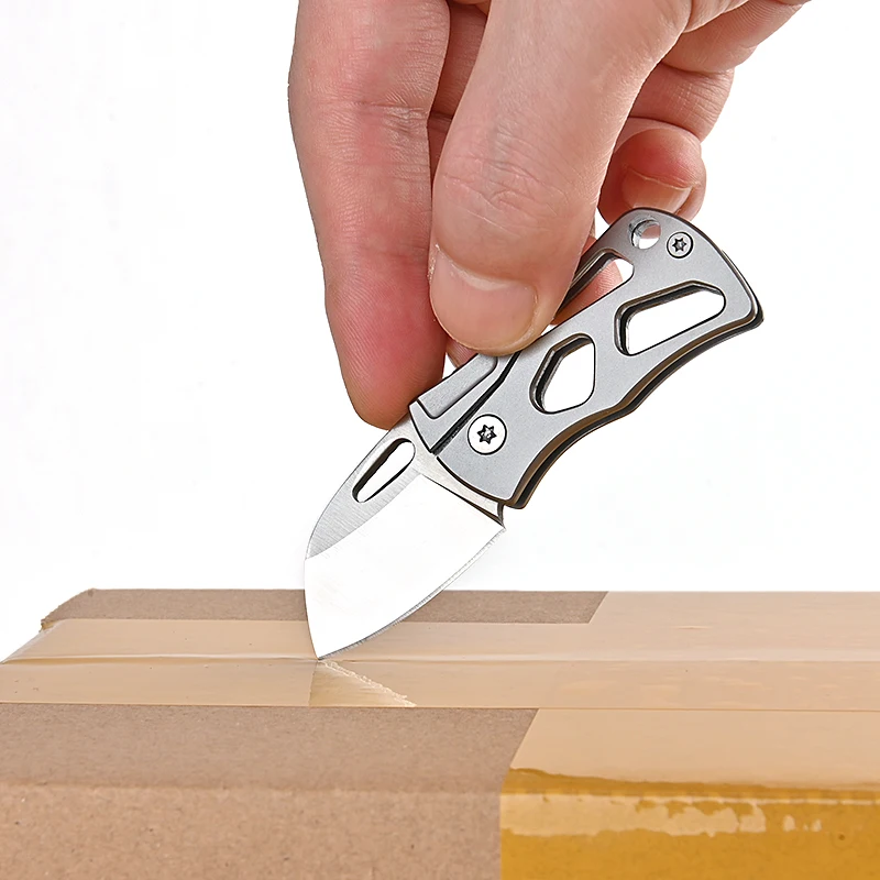 Stainless Steel Pocket Knife Letter Express Box Opener Mini Folding Knife Outdoor Survival Tools Keychain Gift