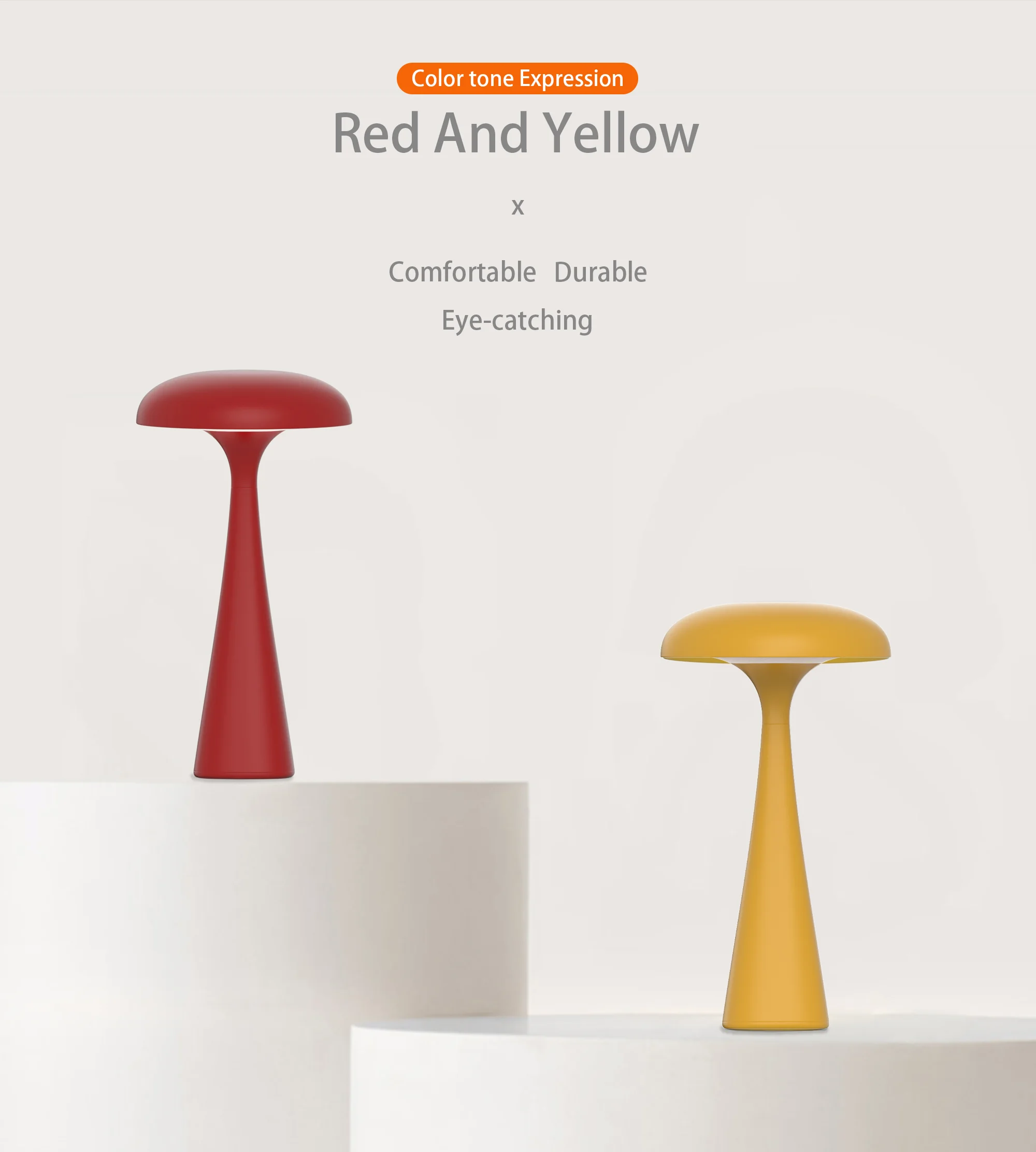 

Design Minimalist Battery Operated Cordless Bedside Touchable Table Lamp Type-c Face Night Light Mushroom Style Table Lamp