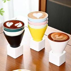 Coarse Ceramic Espresso Coffee Cup Creative Milk Tea Cup with Base Retro Ceramic Cup Cone Coffee Cup Kiln Red Drinking Cup