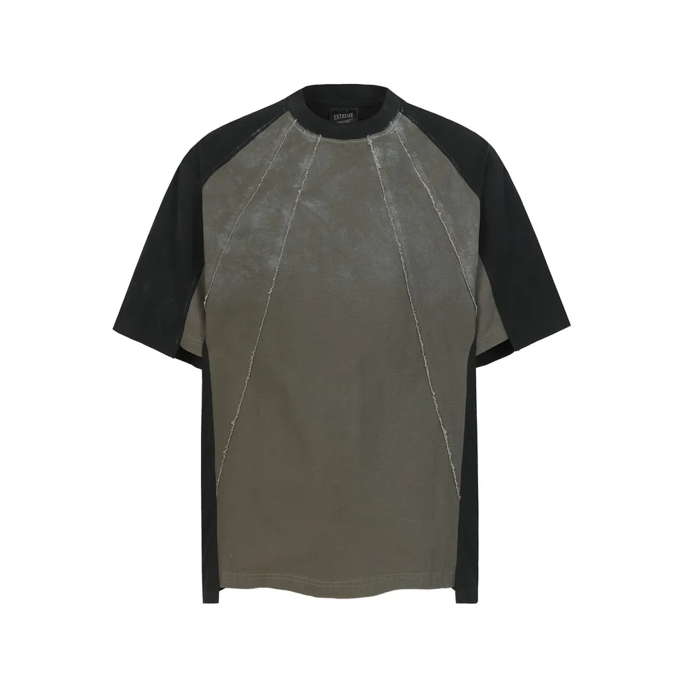 

Bright Line Stitch Color Block Distressed Loose Graphic T Shirts Oversize Goth Grunge T-shirt Cotton Summer Tops Tees Streetwear