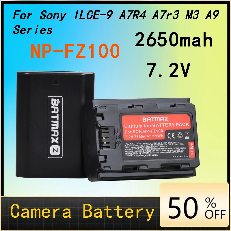 

2650mAh NP-FZ100 Battery for Sony ILCE-9 A7R4, A7r3 M3 A9 Series Mirrorless and DSLR Cameras