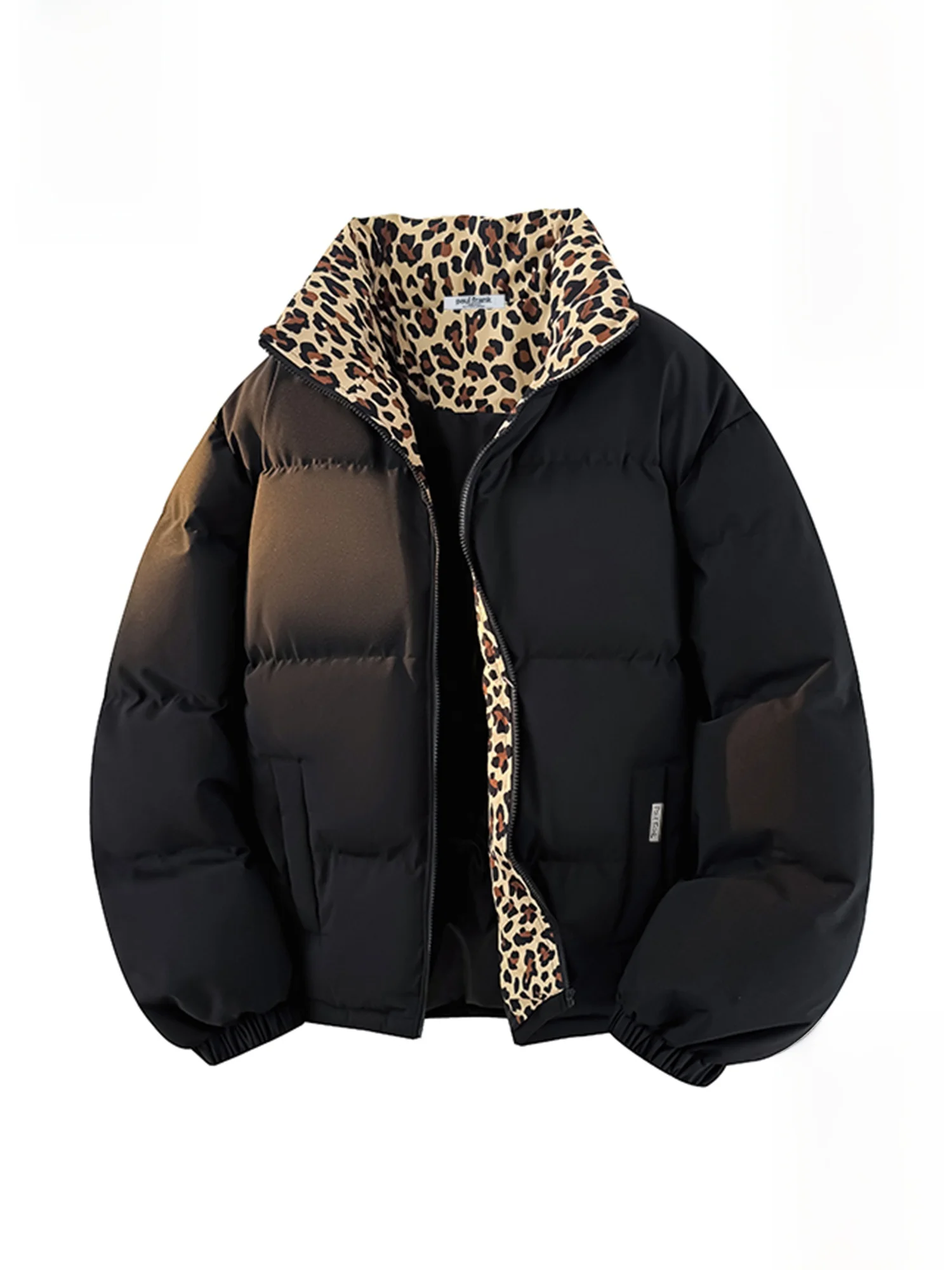 

Мужское зимнее утепленное пальто Paul Frank Large-Mouth Monkey с американским леопардовым принтом на воротнике, свободного кроя, из полиэфирного волокна, длинное