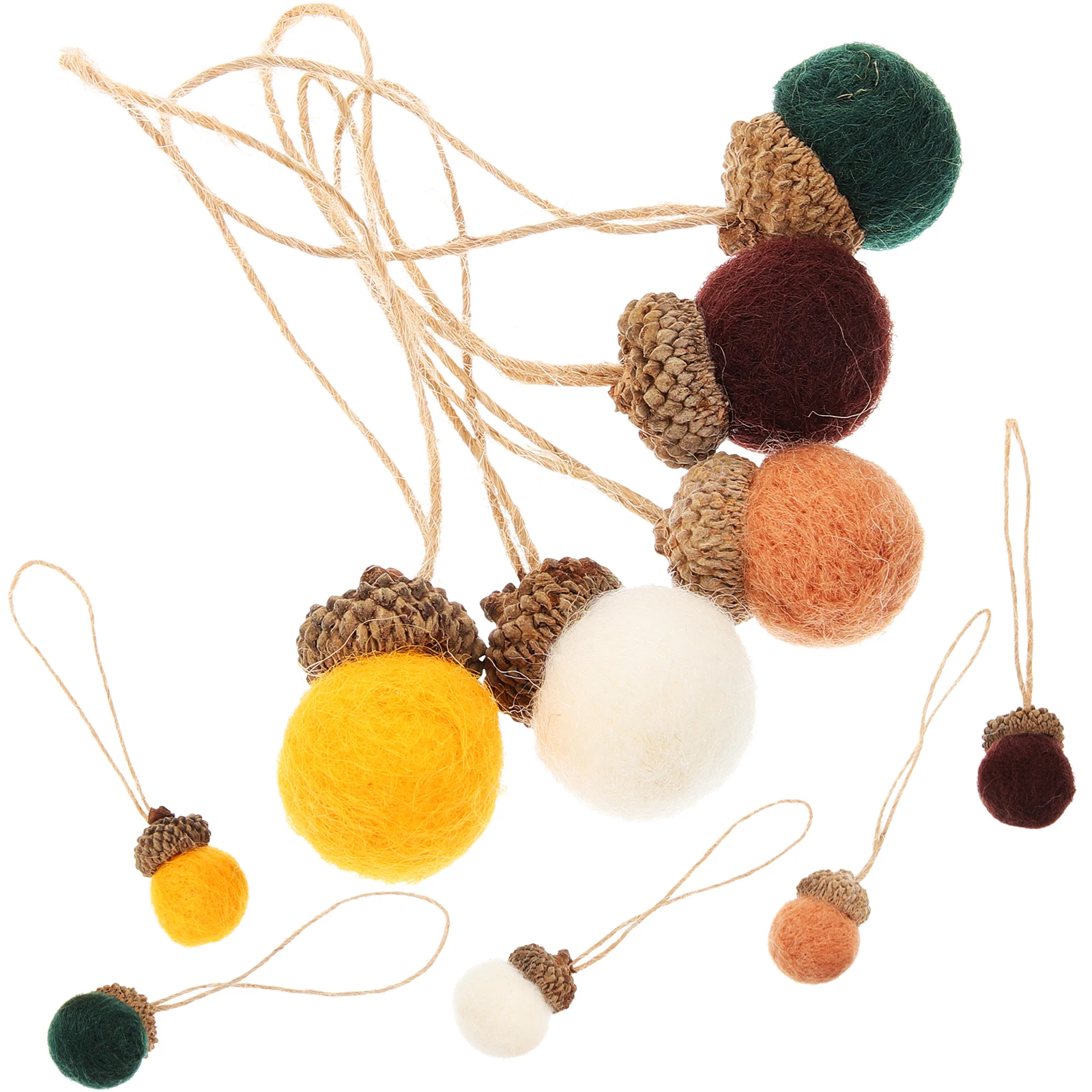 

25pcs Felted Balls Farmhouse Hanging Decor Artificial Felt Ornament For Christmas Tree Fireplace Xmas Diy Pendant Simulation