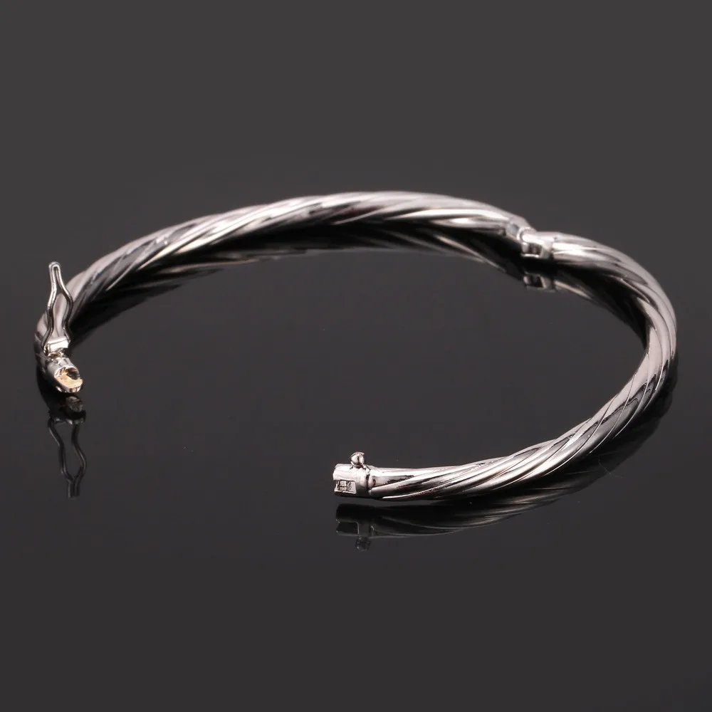 Twisted Wire Cable Bangle Bracelet for Women Cuff Minimalist Daily Jewelry