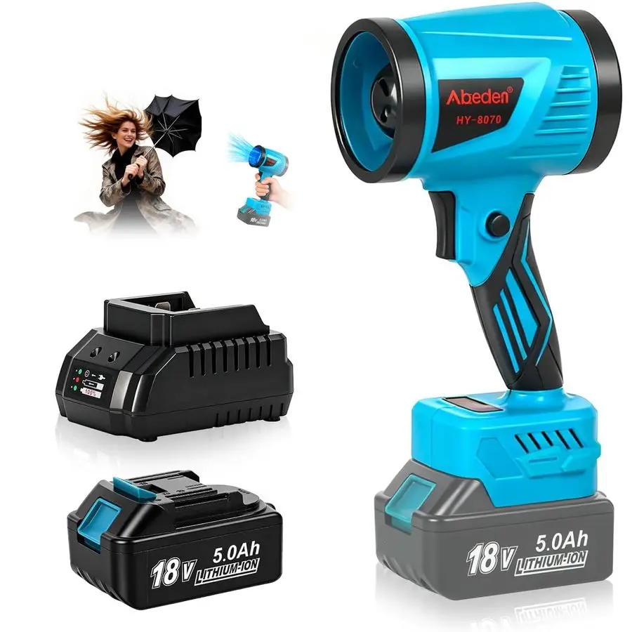 

Leaf Blower Cordless Portable Mini Handheld Blower, Compatible with Makita 18V Batteries, with 5.0Ah Fast Charger Battery, Ligh