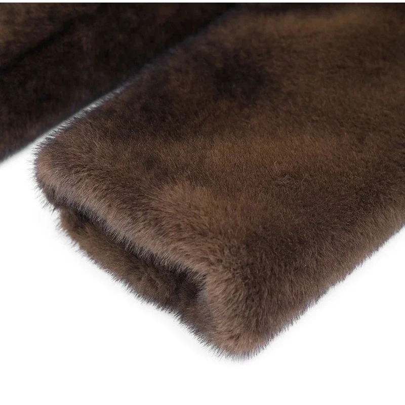 Pardessus long en fausse fourrure pour femme, manteau chaud pour femme, peluche moelleuse, peluche épaisse, simple boutonnage, sourire, nouveau, hiver