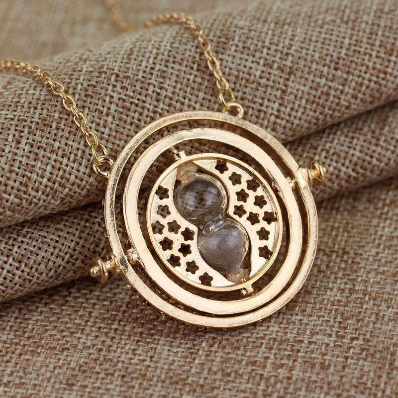 3 Colors Time Turner Pendant Necklace Movie Theme Necklaces Choker Jewelry Trendy Cosplay Gifts for Men Women Accessories