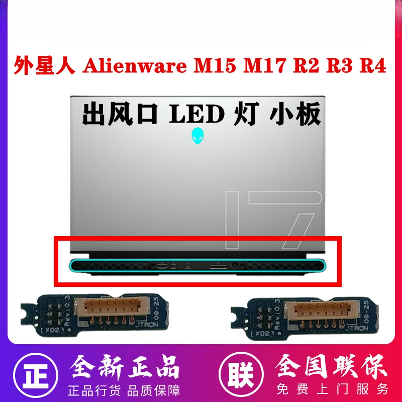 Brand-new for Dell Alienware M15 R2 R3 R4 M17 R2 R3 R4 Radiator Tail Lamp Panel Air Outlet LED Lamp Panel Hernia Lamp Panel