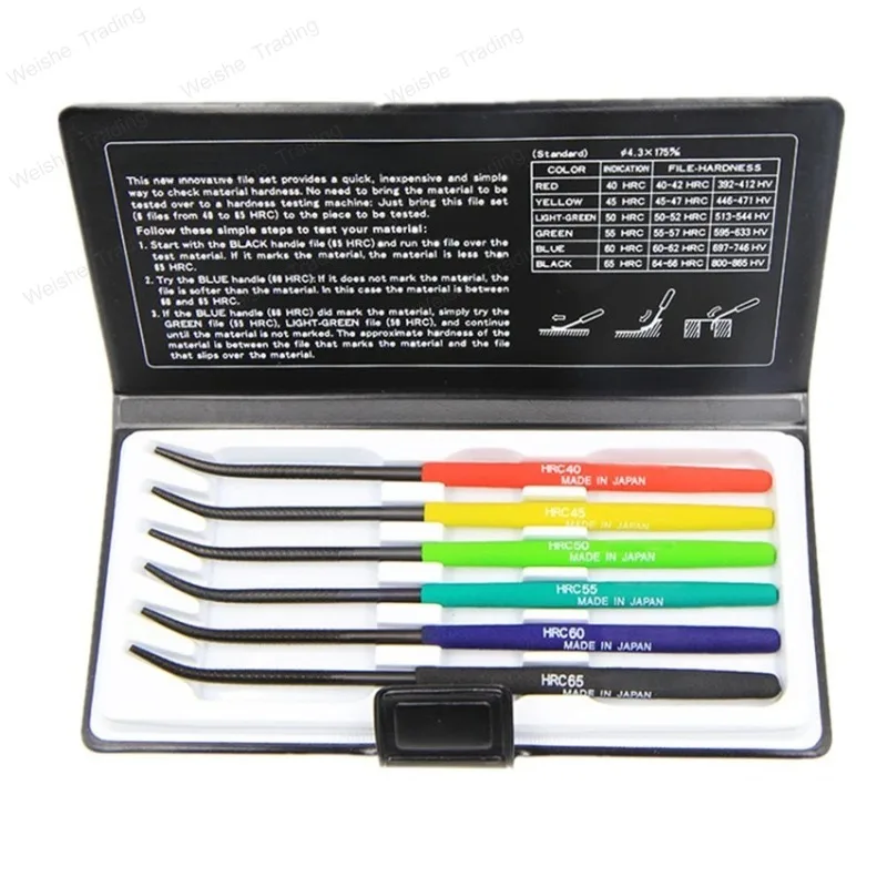 

6PCS/Set Hardness Tester File HRC40-65 Handheld Hardness Tester Checker File