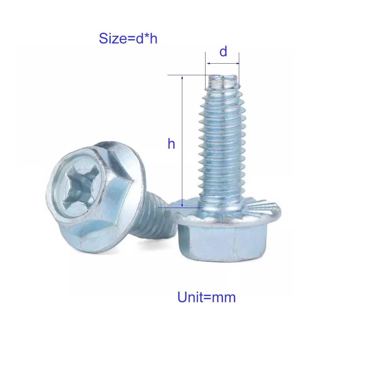 

Galvanized Toothed Flange Triangular Tooth Self Tapping Screw M4M5M6