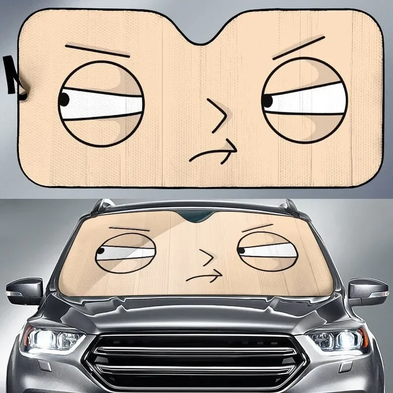 Stewie Griffin Eyes Car Sunshade Pig In Sunglasses Car Windshield Auto Parts Car Protection Window Sunshade Screen Trim