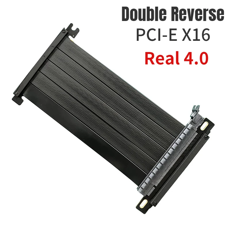 Cable plano elevador PCI-Express 4,0 X16 estable de alta velocidad, extensor blindado PCIE Gen4 de doble cara inversa para juegos GPU, estable C