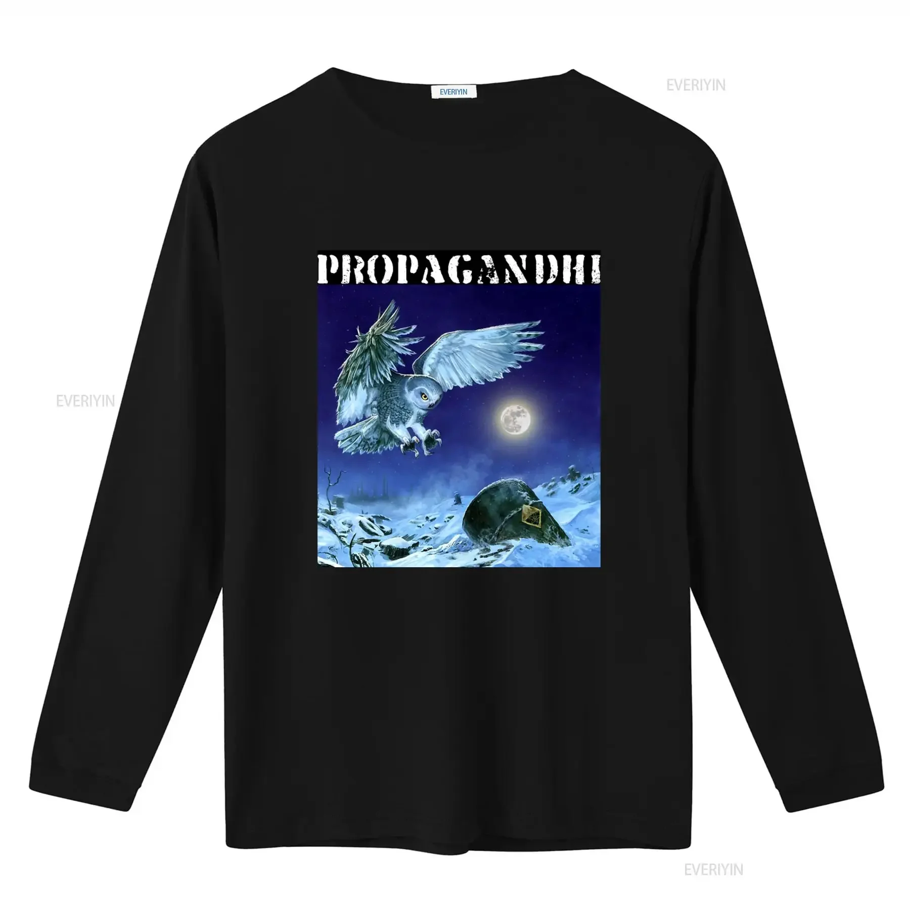Propagandhi RARE Owl T Shirt B1 Mysterious Night Flying Under Moonlight Print for Unique Style vintage Washed homme