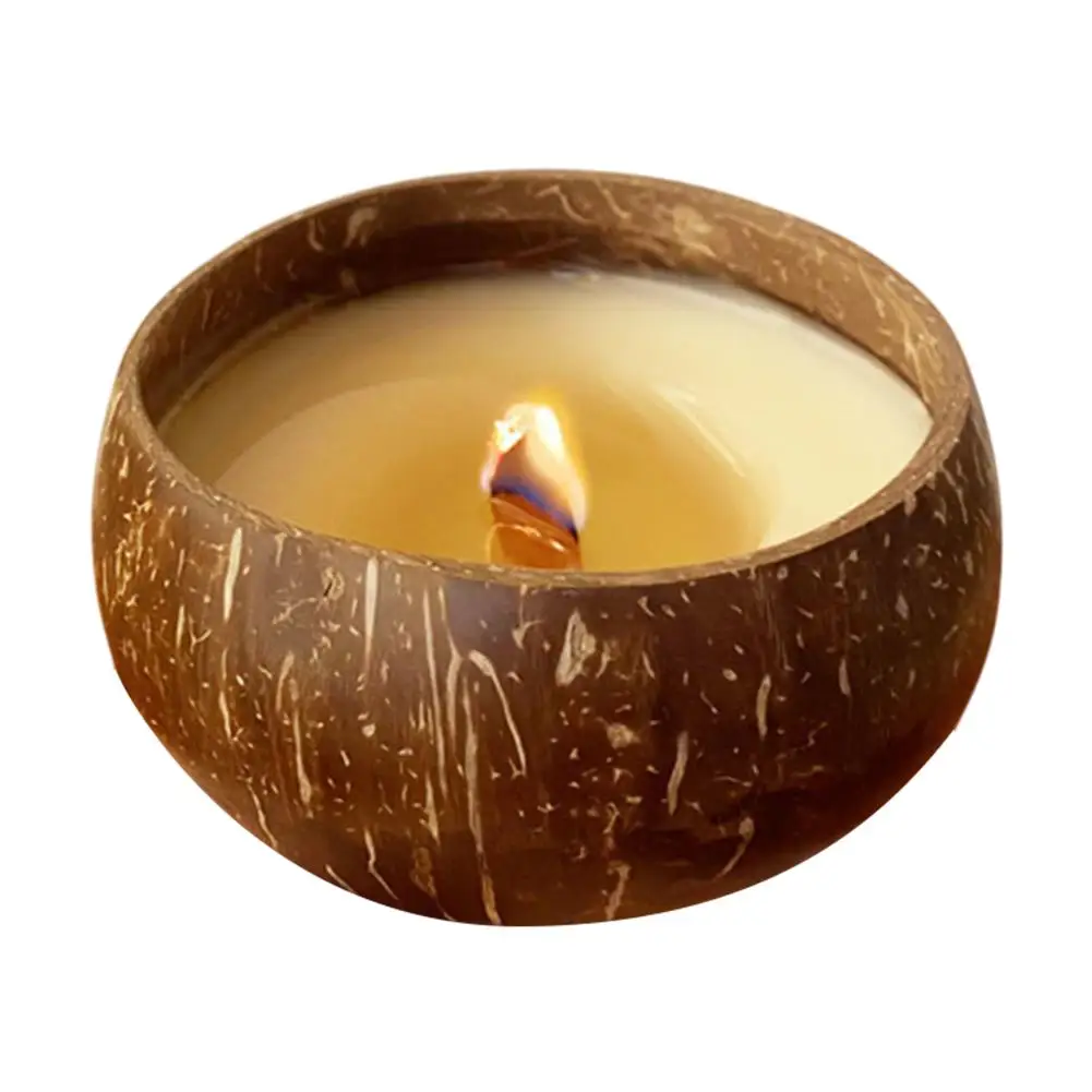 

Coconut Shell Bowls as Decorative Candle Holders Artisan Crafted Pieces Perfect for Relaxing Atmospheres at Home