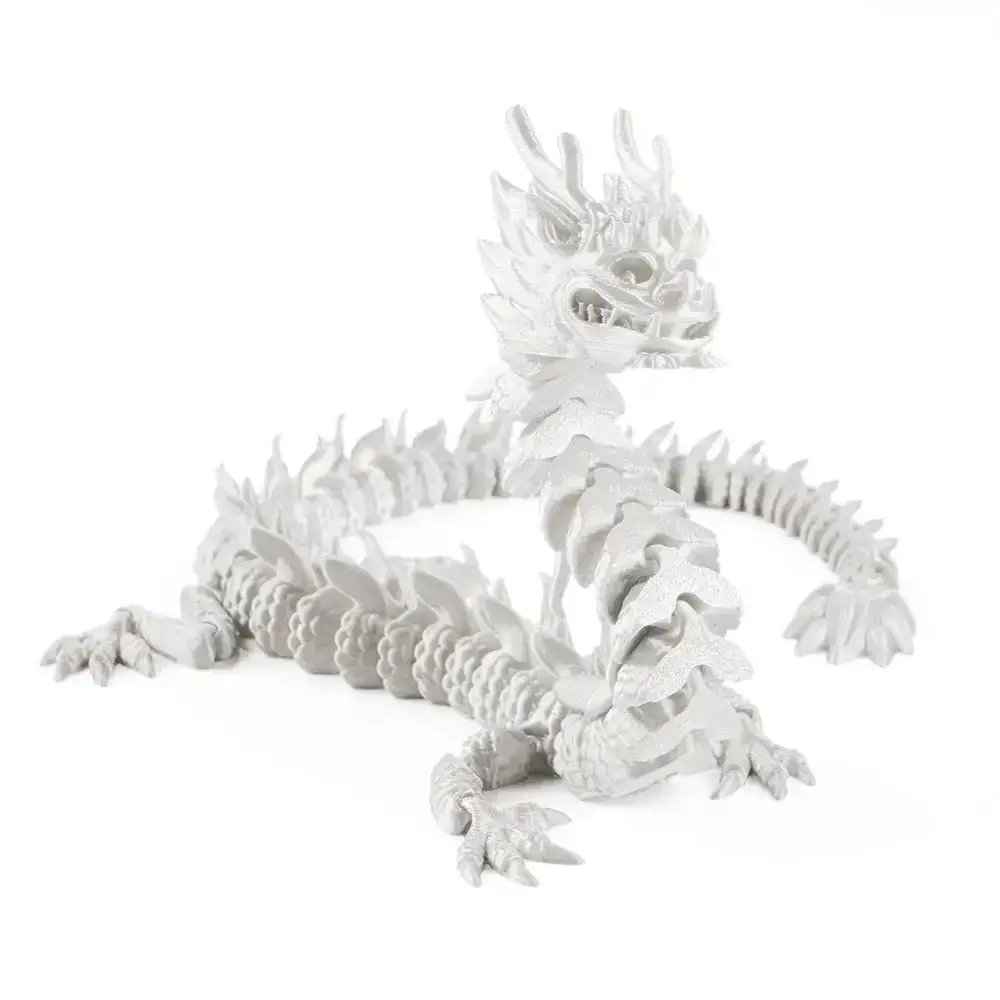 Crystal 3D Printed Crystal Dragon Poseable Joints Flexible 3D Printed Dragon Chinese Style Rotatable 3D Articulated Dragon Toys