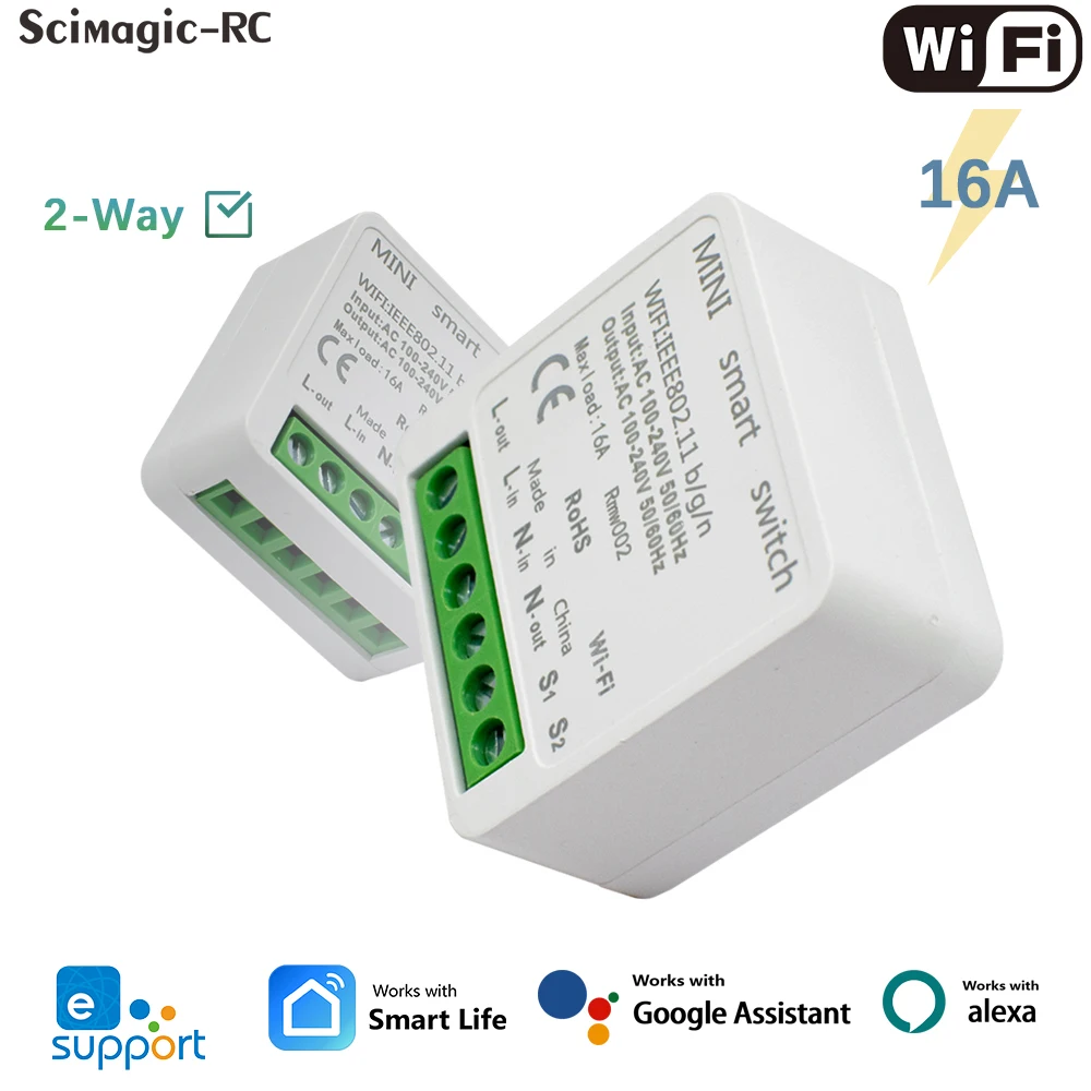 

16A Wifi Switch Smart 2-Way eWelink DIY Switches Circuit Breaker Timer Support Alexa Google Home Alice SmartThings Smart Home