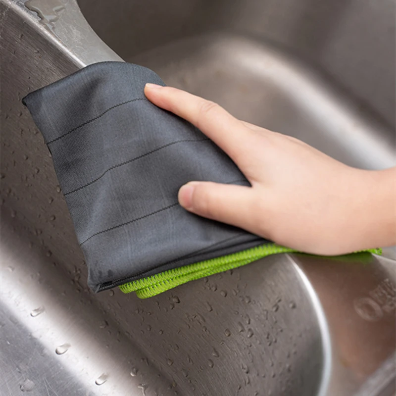 Microfiber Carbon Fiber Cleaning Cloth Reusable for Kitchen Dish Cloth Glass Window Polishing Streak Free Miracle Easy Clean Rag