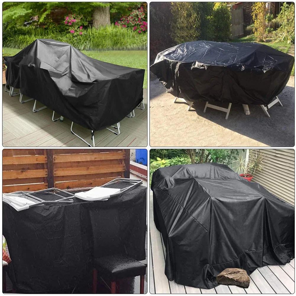 Juste de Protection Imperméable Noire pour Meubles d'Extérieur, Tissu Oxford Anti-UV, contre la Pluie, la Neige, la Poussière, le Vent, pour Canapé, Chaise, Table