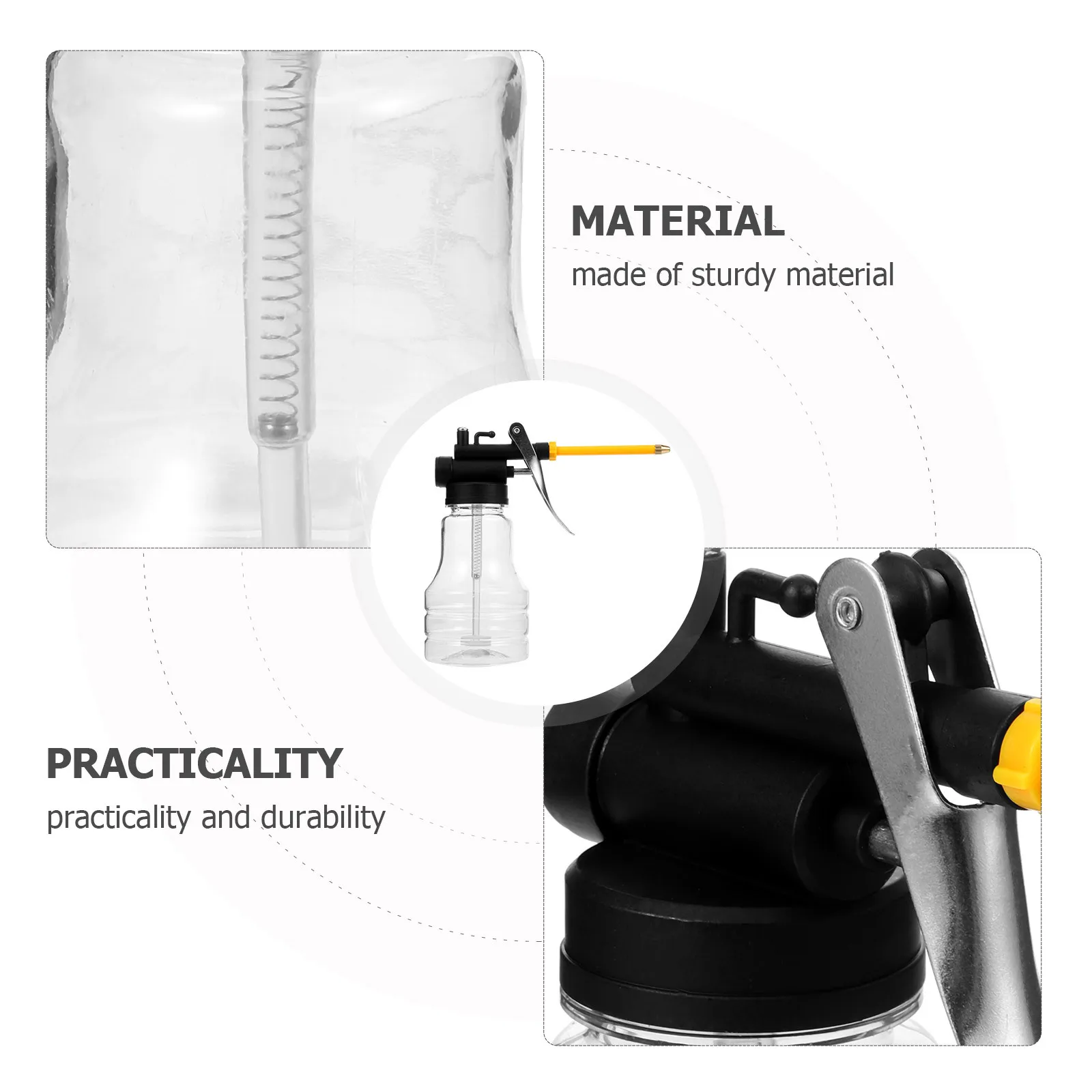 

250Ml Precision Oil Can Pump Oiler Hand Operated Lubricant Dispenser Transparent Level View Heavy Duty for Workshop