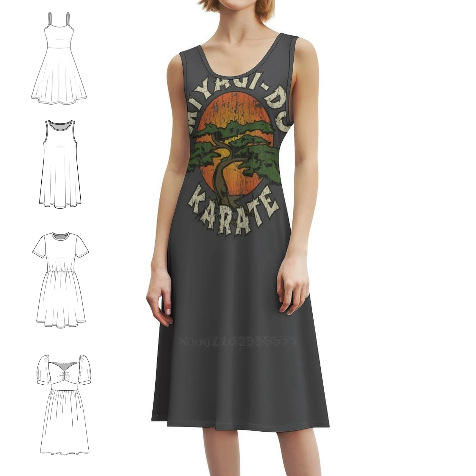 

Miyagi-Do Karate 1984 Floral Smock Dress For Women Spring Summer Casual Dress For Party Martial Arts Kung Fu Karate Mixed Dress