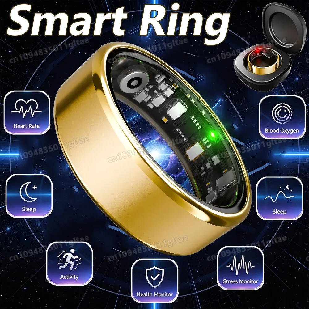 2026 Smart Ring Blood Pressure Heart Rate Sleep Monitoring Smartring IP68 & 5ATM Waterproof Multi-sport Mode Smartring Man Women