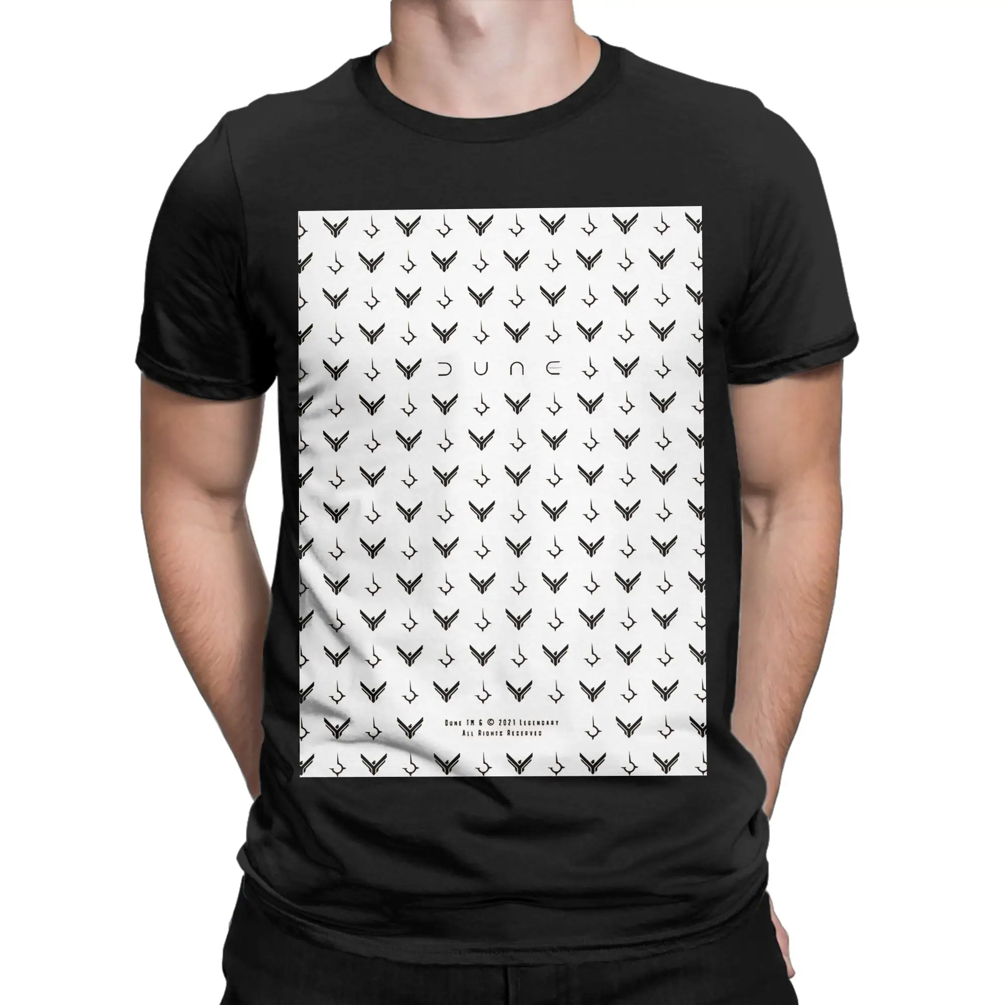 Camiseta divertida 100% de algodón con patrón de símbolos de Atreides y Harkonnen, camisetas Dune para hombre