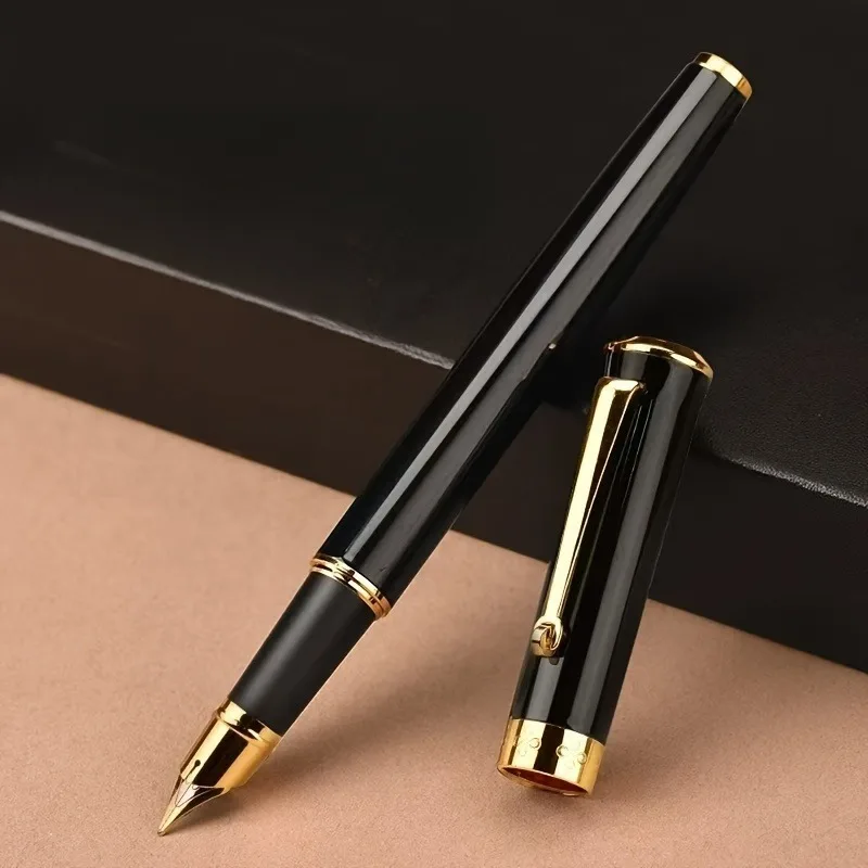 1PC Premium Durable 05mm Fine Nib Metal Fountain Pen with Snap Cap Closure Compatible with 34mm Ink Bottles