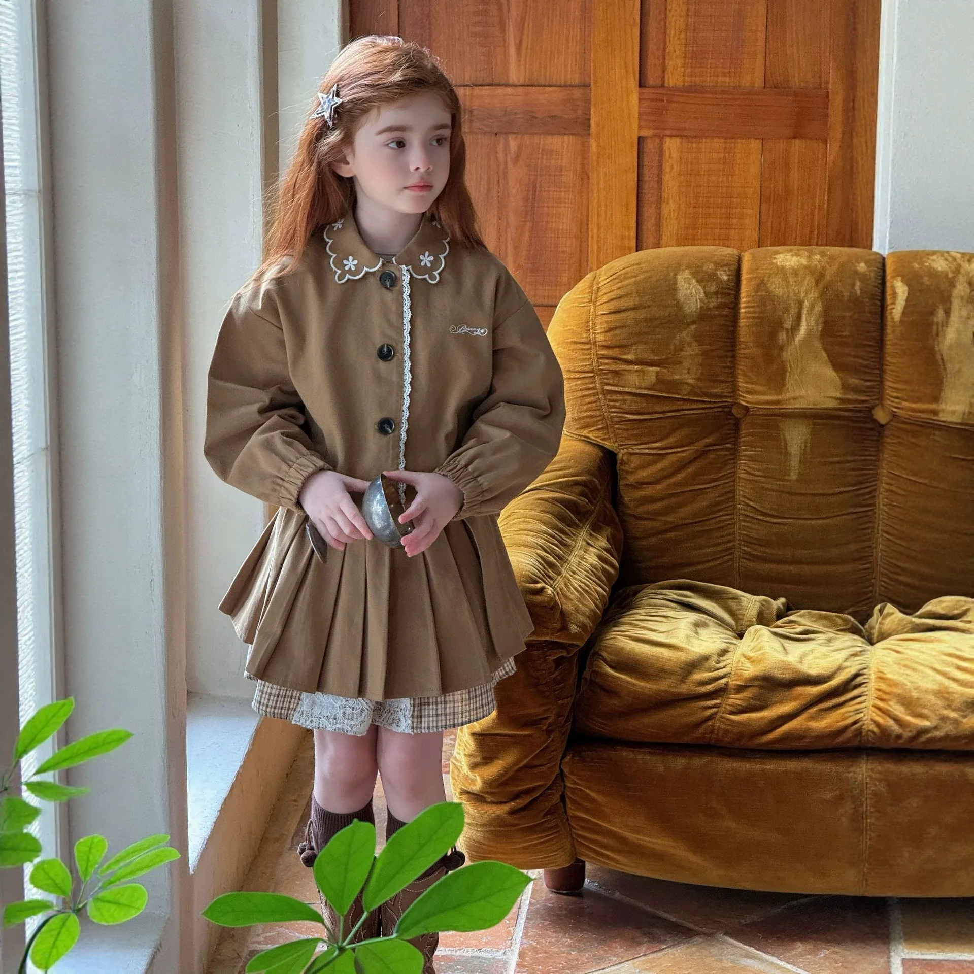 2026 Autumn Petal Embroidered Jacket  Kids Jacket Baby Girl Clothes Kids Jackets for Girls