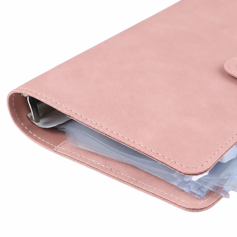 A6 Leather Shell Binder Notebook A6 Size Rectangle Shape Leather Planner Cover Removable Sheets Multiple Pockets