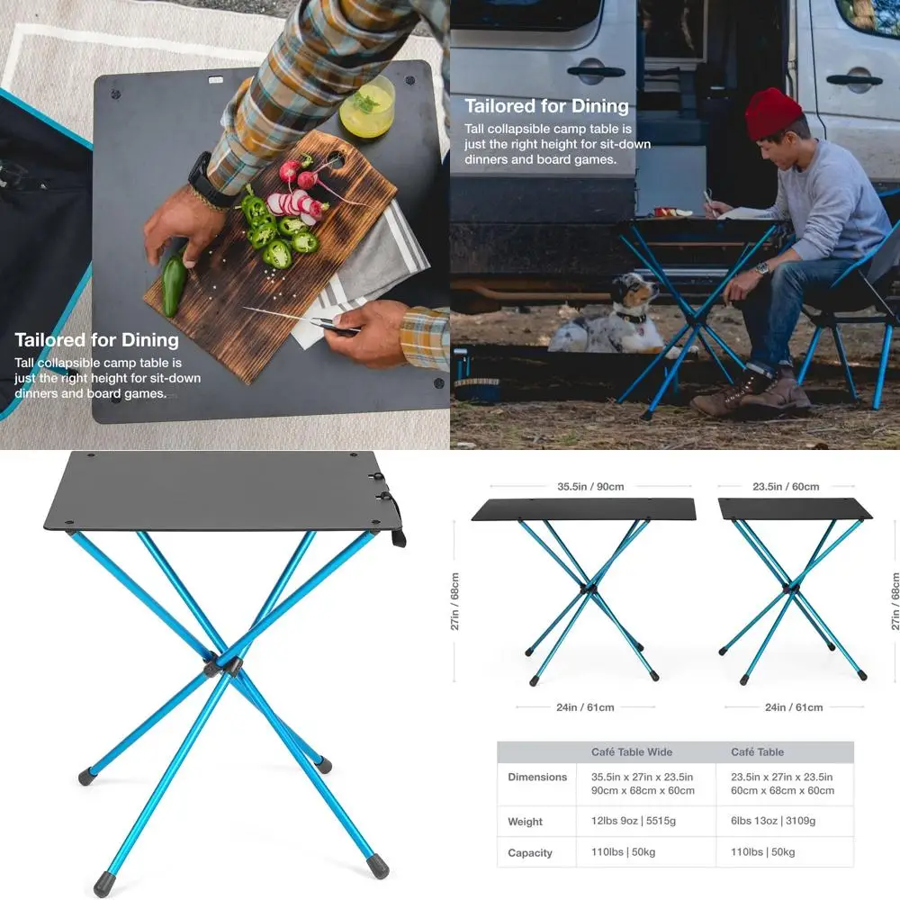 

Портативный походный стол, черный, обеденной высоты