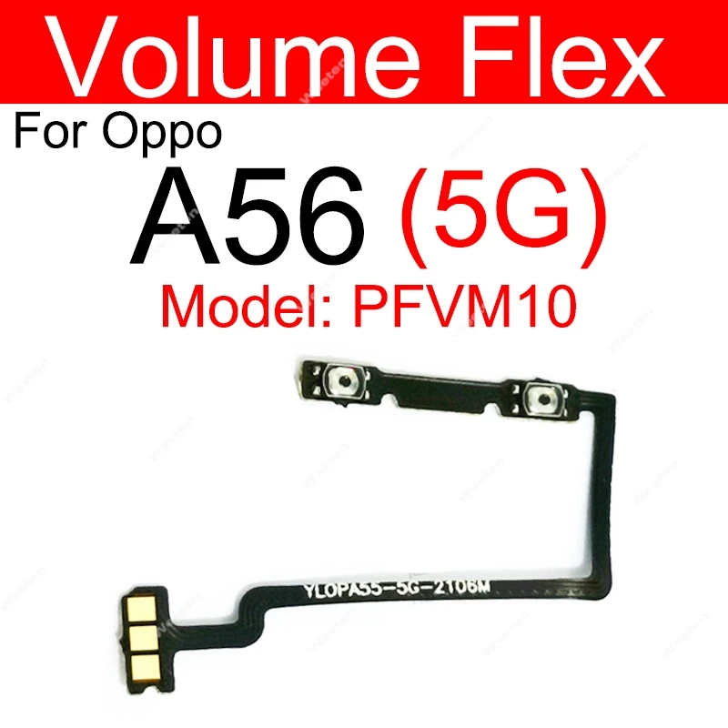 Power Volume Flex For OPPO A56 A57 A57e A57s A58 58X  4G 5G ON OFF Power Voulme Side Keys Buttons Flex Cable Parts