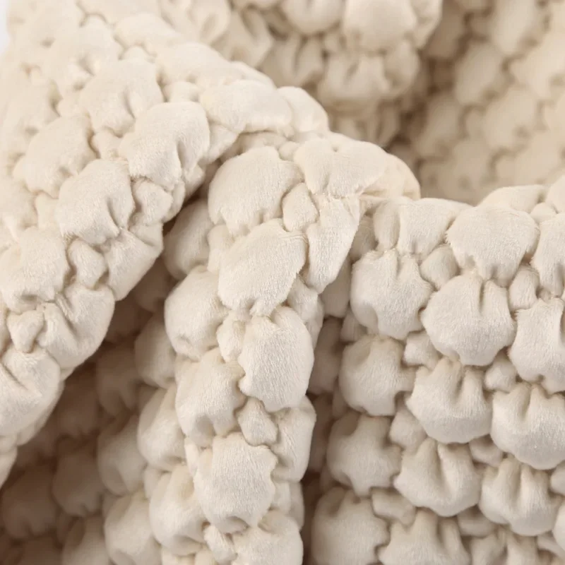 New 3D embossed quilted bubble circle short plush fabric, for garment lining, jackets, DIY handmade bag fabric