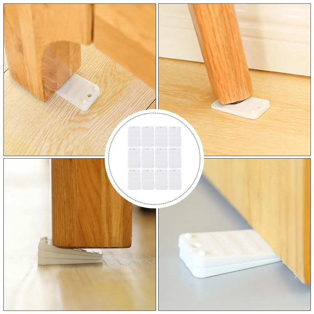 12 قطعة حشوات تسوية الأثاث حشوات الطاولة البلاستيكية لكرسي أريكة المرحاض عدم الانزلاق ارتفاع قابل للتعديل أسافين المنزل متعدد الأغراض