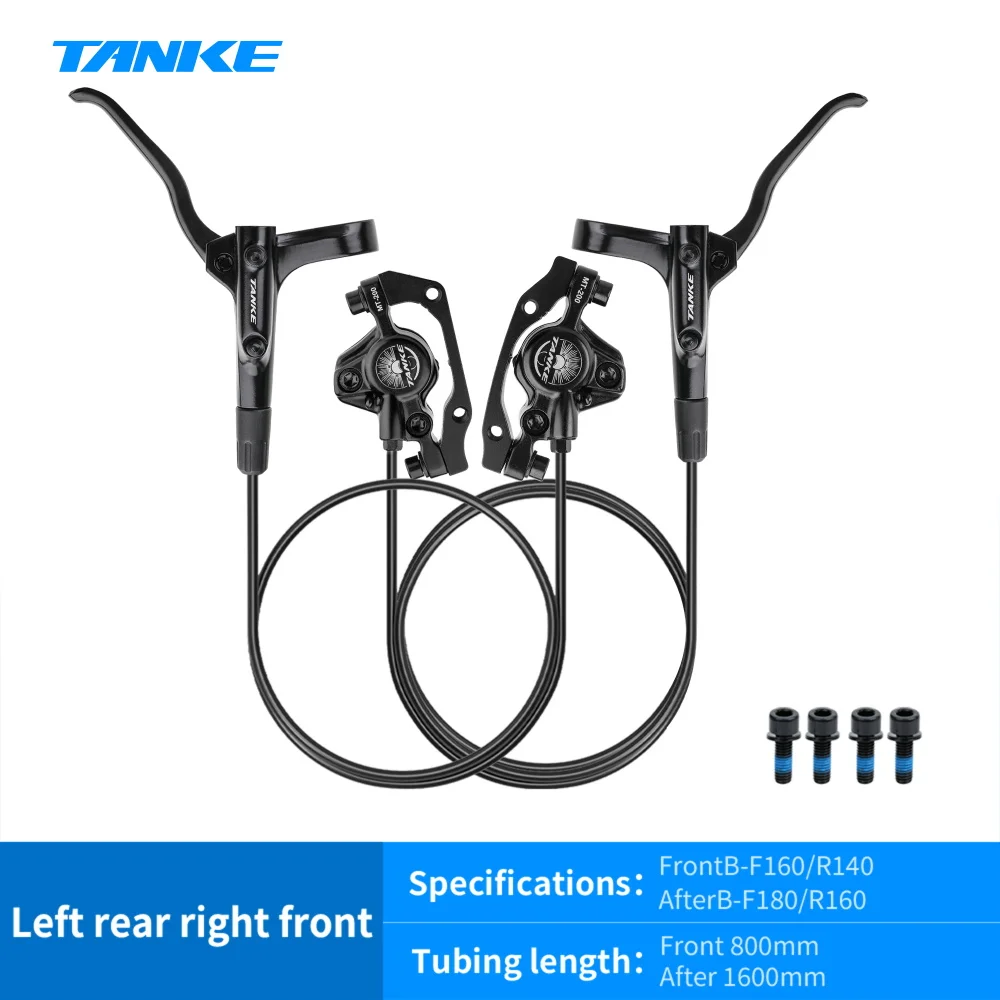 TANKE MT200 Fiets Hydraulische Schijfrem MTB Rem BL BR 800/1600mm Fietsrem 2 Zuiger 3 Vinger Stalen hendel Fietsonderdelen Upgrade