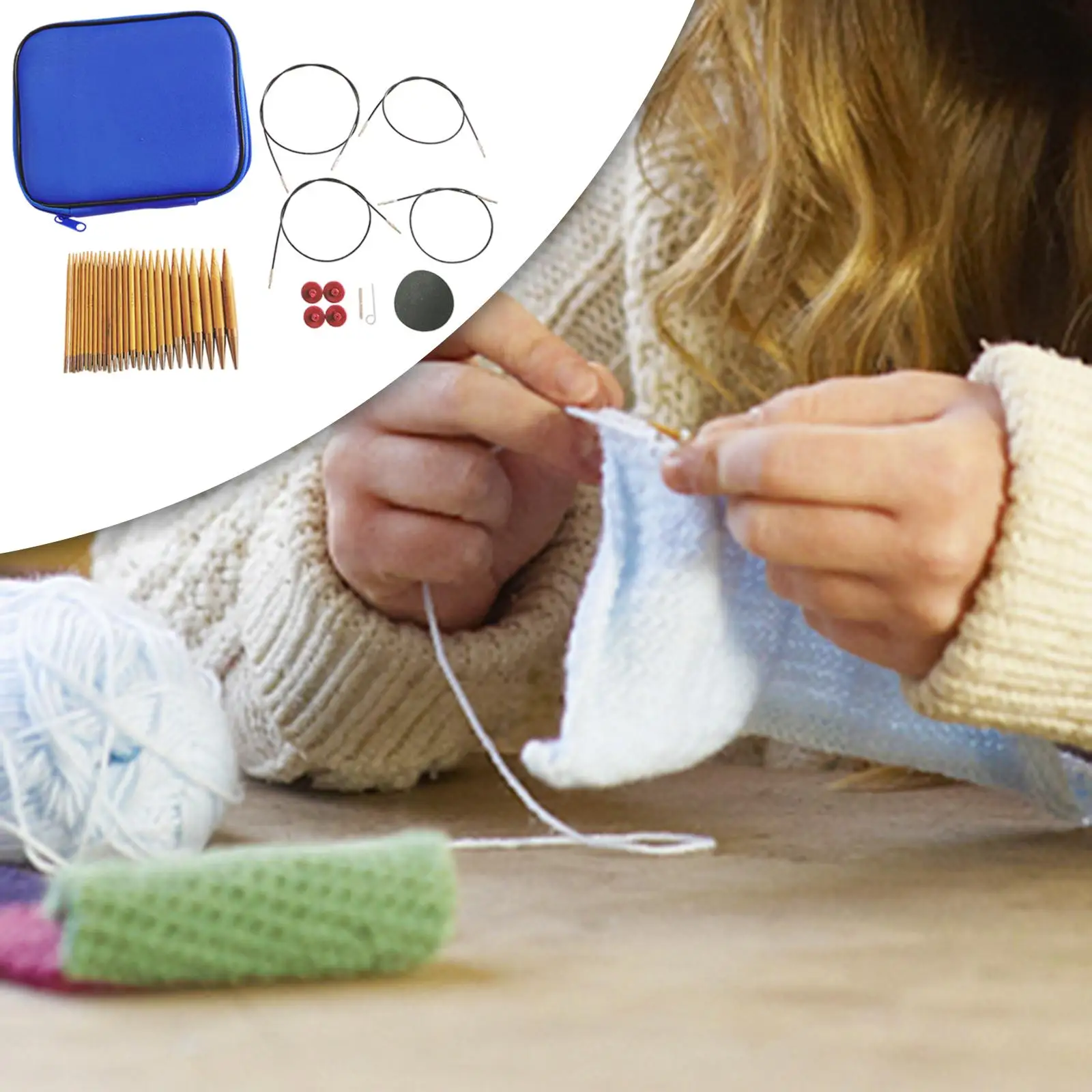 

Набор круглых спиц для вязания, эргономичный свитер, 18 дюймов, 8 ручек, 15 аксессуаров