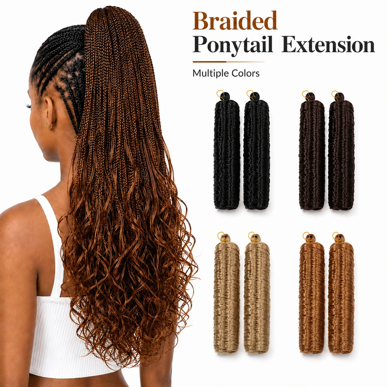 28 Inch French Curly Crochet Braids Synthetic Pre Looped Braiding Hair Extensions Loose Wave Dreadlock Hair for Women Daily Wear
