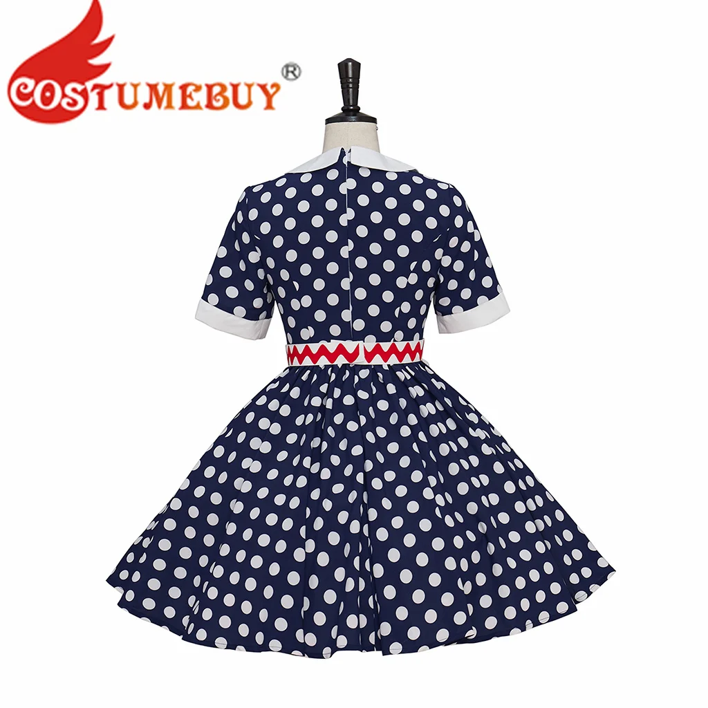 Women's I Love Lucy Cosplay Costume Lucille Ball Halloween Costume Polka Dot Dress with Apron view 4