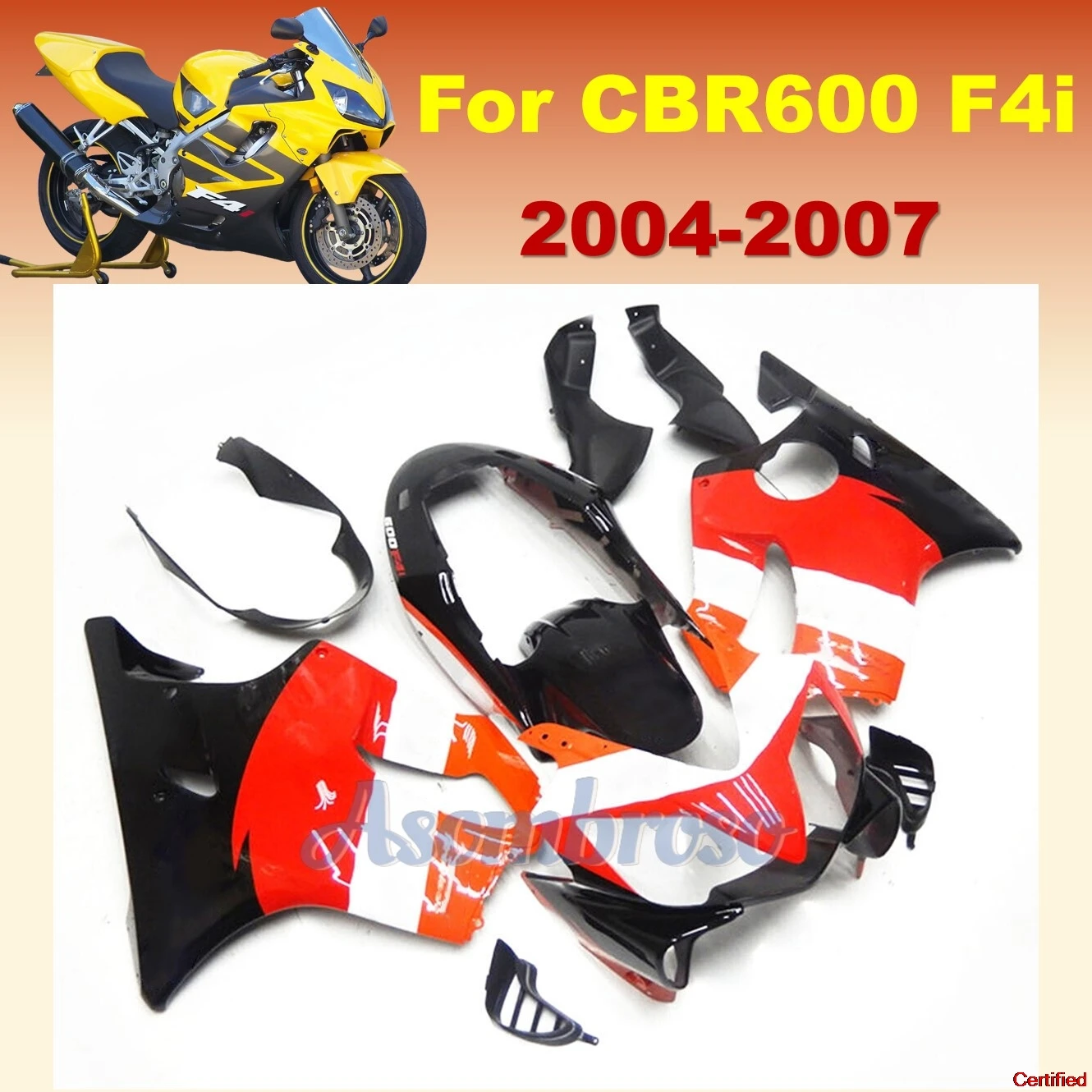Motorcycle Fairing Kit ABS Plastic Body Fairings BodyFor CBR 600 2004 2005 2006 2007 CBR600 CBR600F F4I