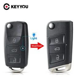 KEYYOU For Volkswagen VW Golf 4 5 Jetta Passat CC Tiguan Polo Beetle Skoda Flip Folding Remote Key Shell Fob 3 Buttons Car Key