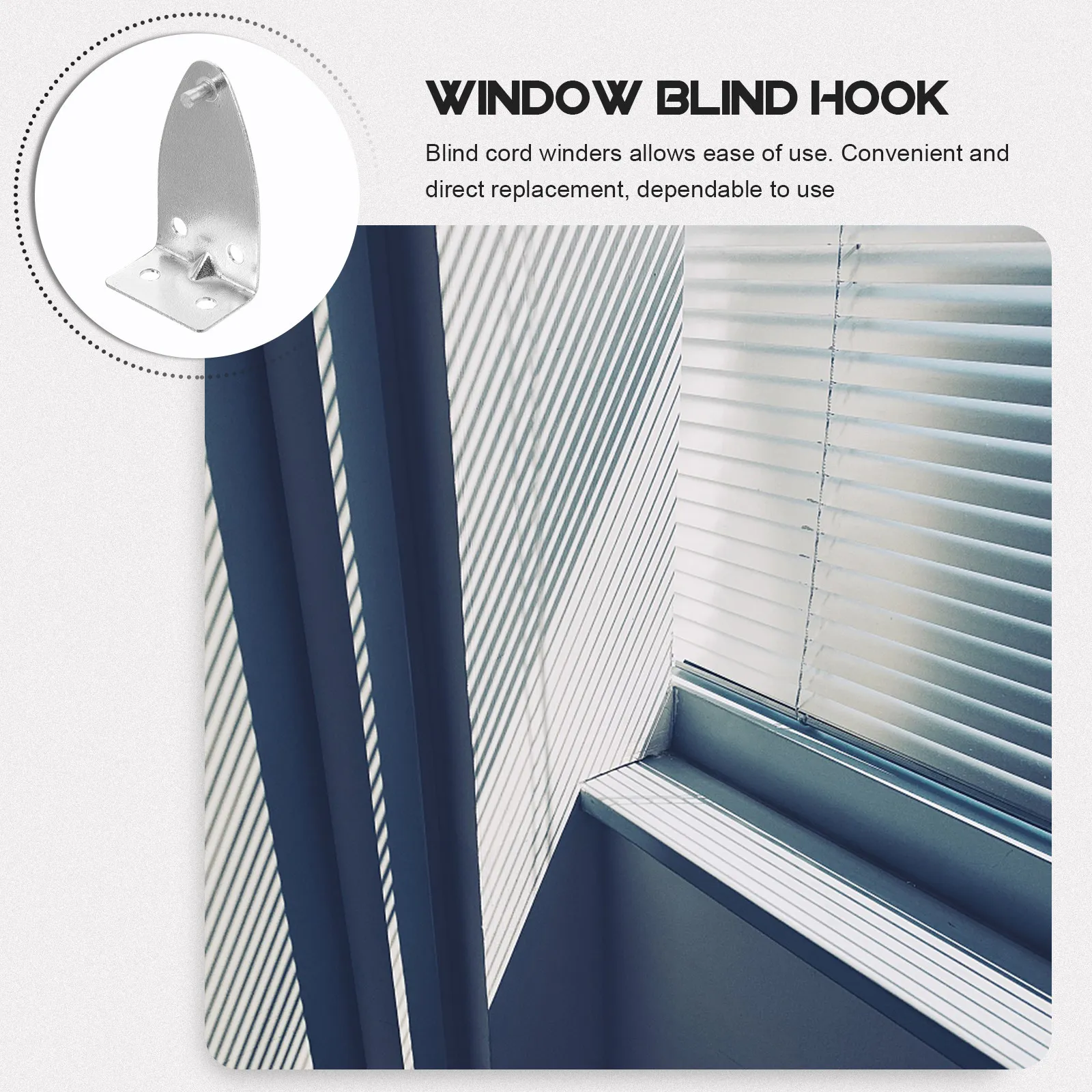 8Pcs Blind Brackets Metal Mini Blind Brackets Replacement for Vertical Blinds Curtains Chain Control Safety Rope Holders