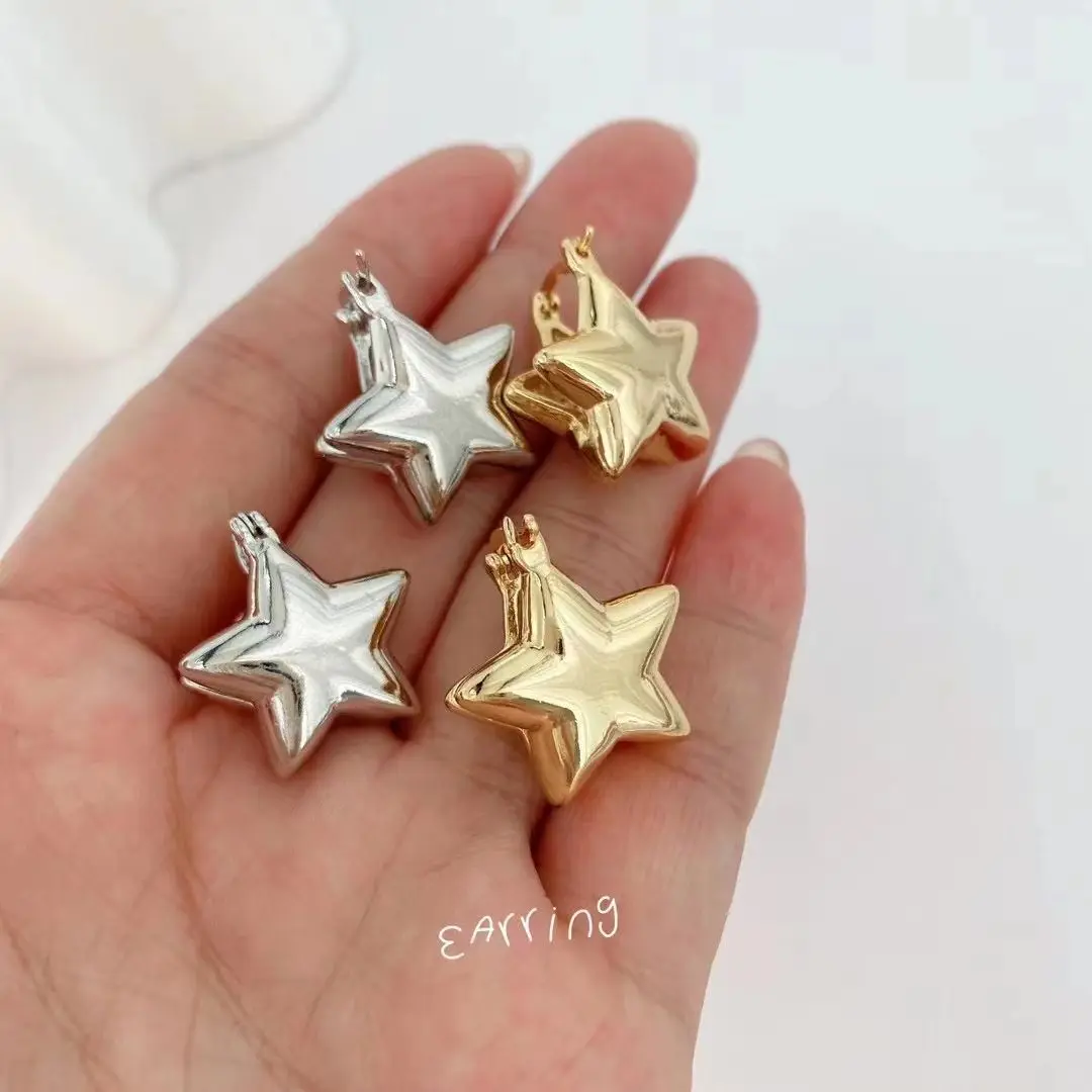 5 Pairs, Star Pendientes Earrings For Women Girl Minimalist Hoop Piercing Earring 2023 New In y2k Jewelry aretes