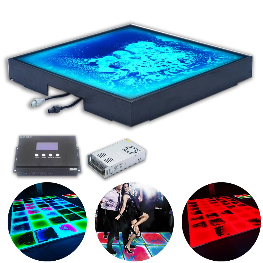 Colorful Liquid LED RGB IP65 Dance Floor Tile Light 50x50cm Dance Floor Wall Wash Light For Party DJ Disco Stage Catwalk